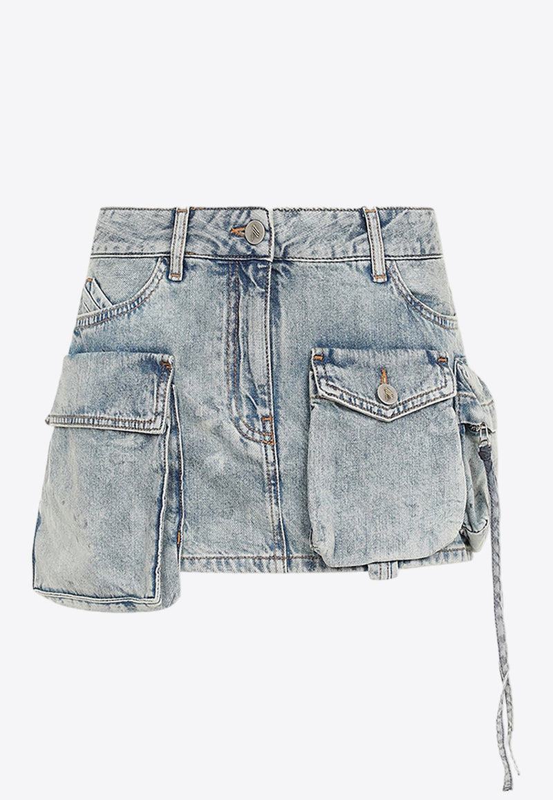 Fay Mini Cargo Denim Skirt