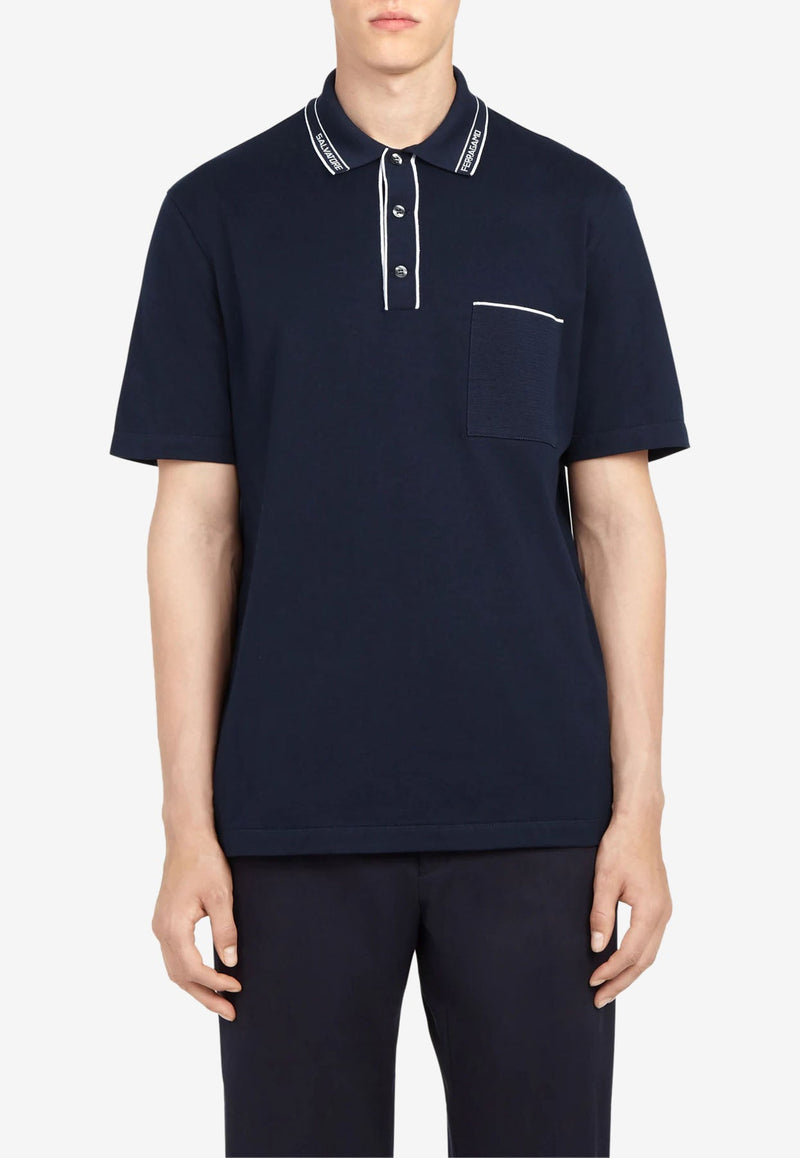 Jacquard Logo Short-Sleeved Polo T-shirt