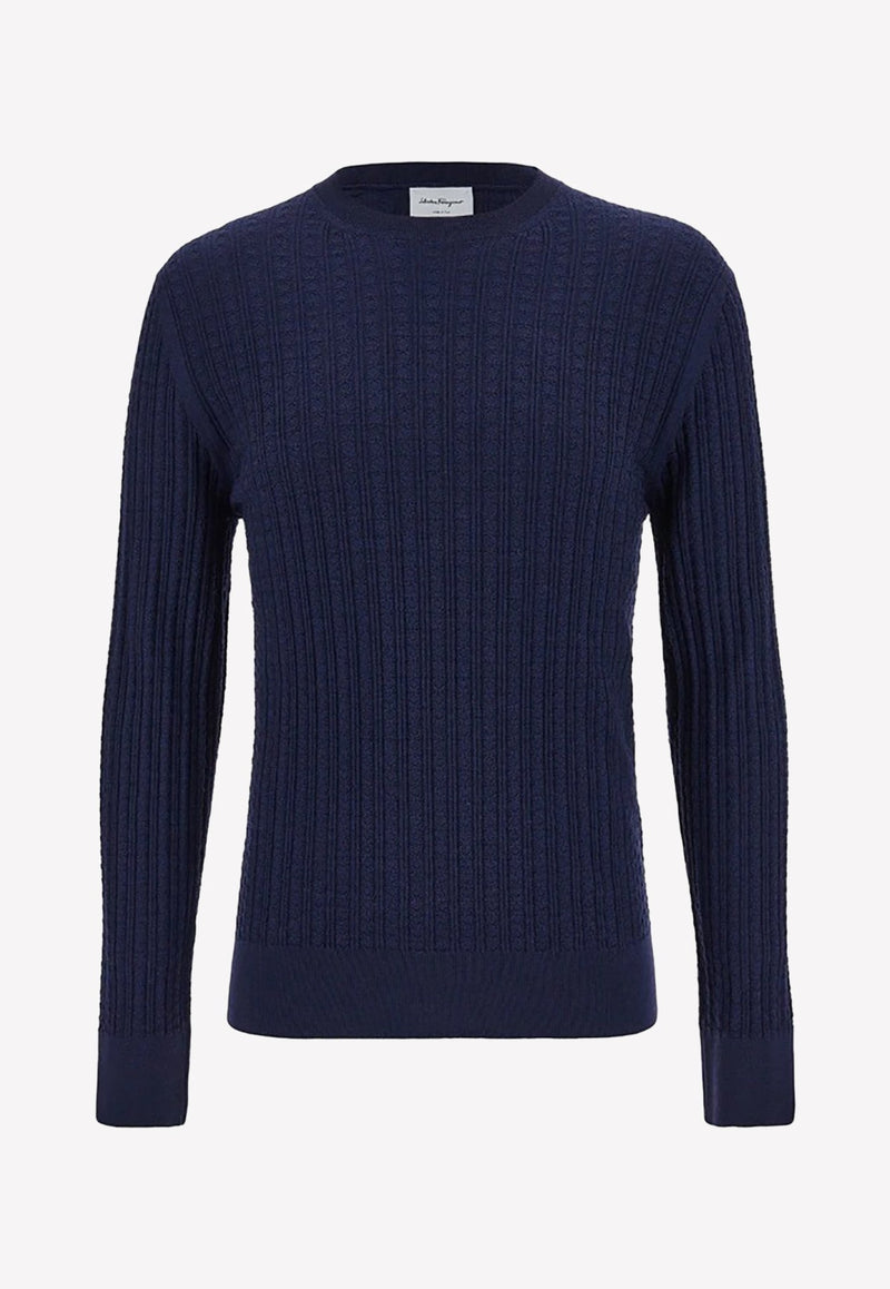 Gancini Jacquard Crewneck Sweater