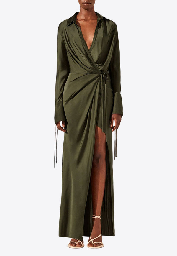 Shae Draped Shirt Maxi Dress