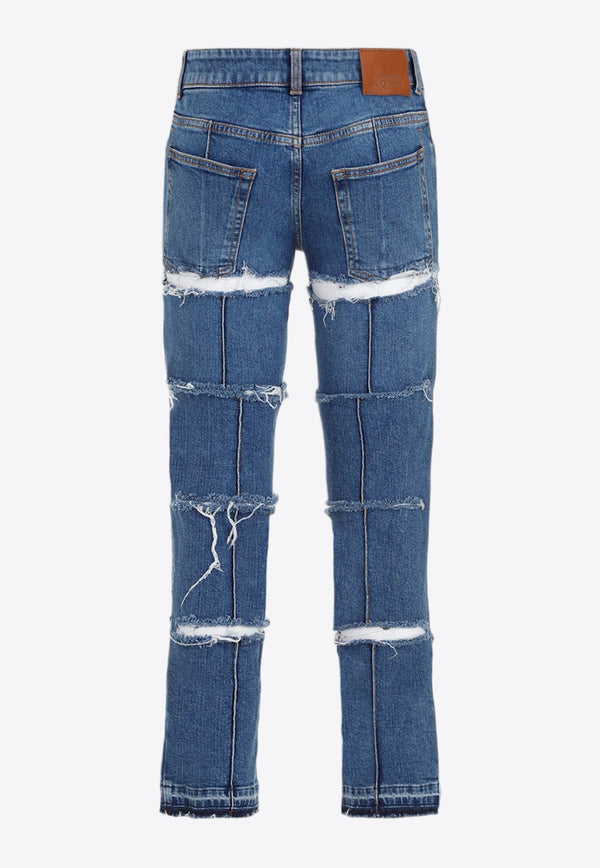 Low-Rise Distressed Jeans