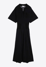 Semi-Sheer Paneled Midi Dress