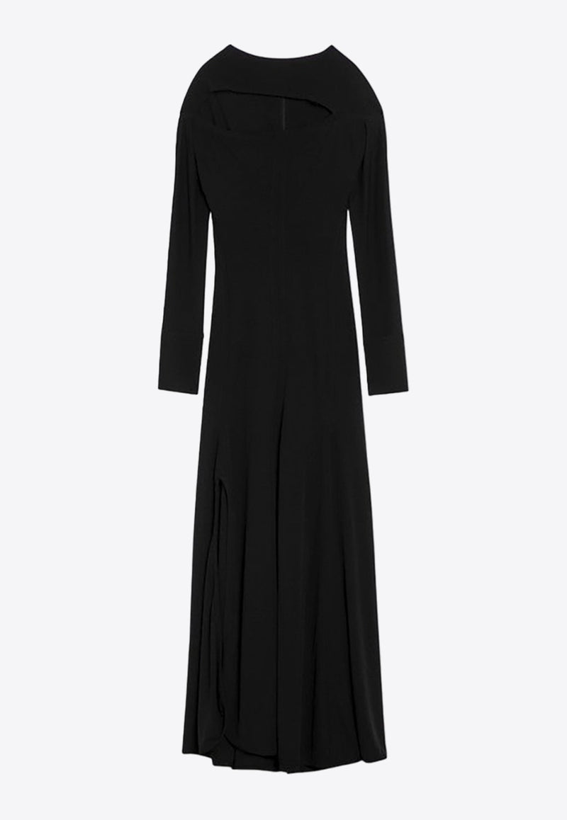 Cut-Out Long-Sleeved Maxi Dress