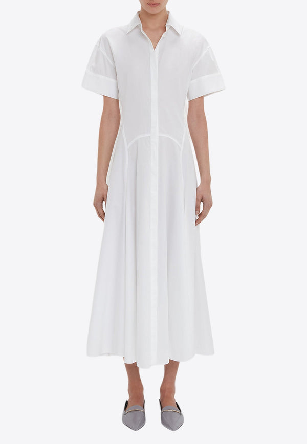 Paneled Midi Shirt Dress