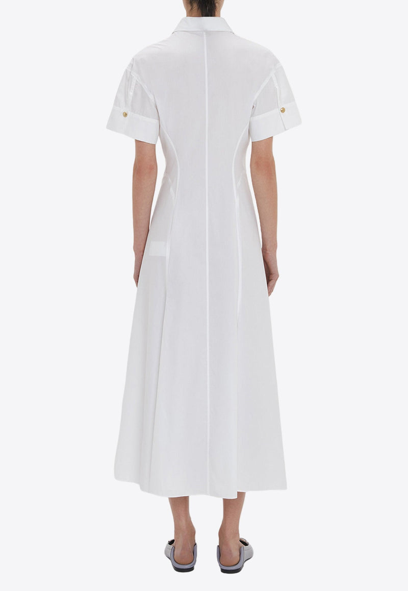 Paneled Midi Shirt Dress