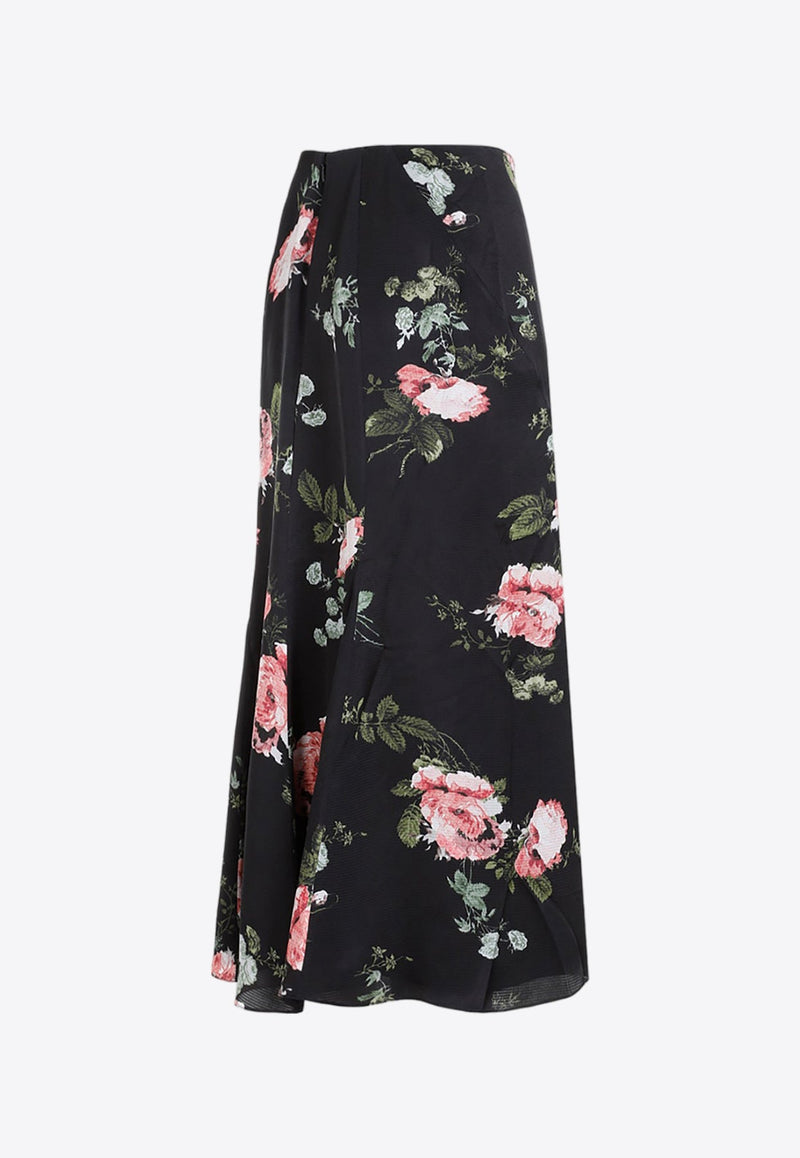 Floral Print Midi Skirt