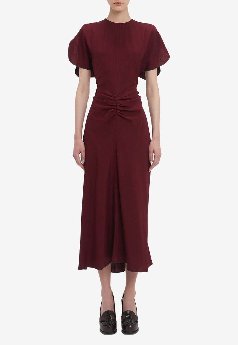 Gathered-Waist Midi Dress