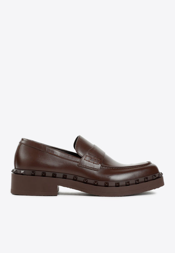 Rockstud Leather Loafers