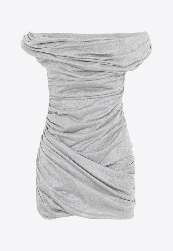 Off-Shoulder Draped Mini Dress