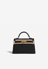 Mini Kelly 20 Top Handle Bag in Black Epsom with Gold Hardware