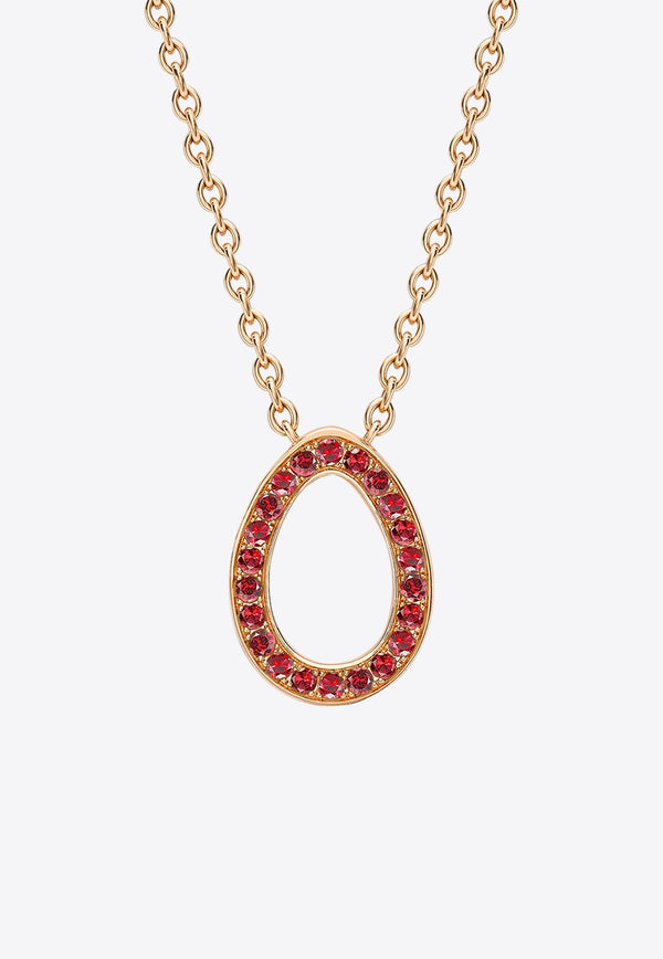 Sasha Ruby Egg Pendant Necklace in 18-karat Rose Gold