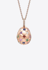 Treillage Diamond Egg Pendant Necklace in 18-karat Rose Gold