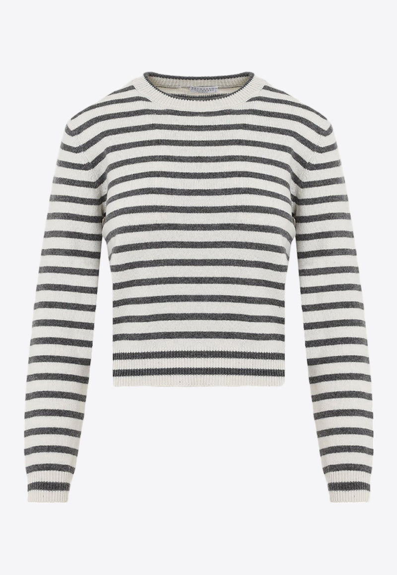 Striped Crewneck Knit Sweater