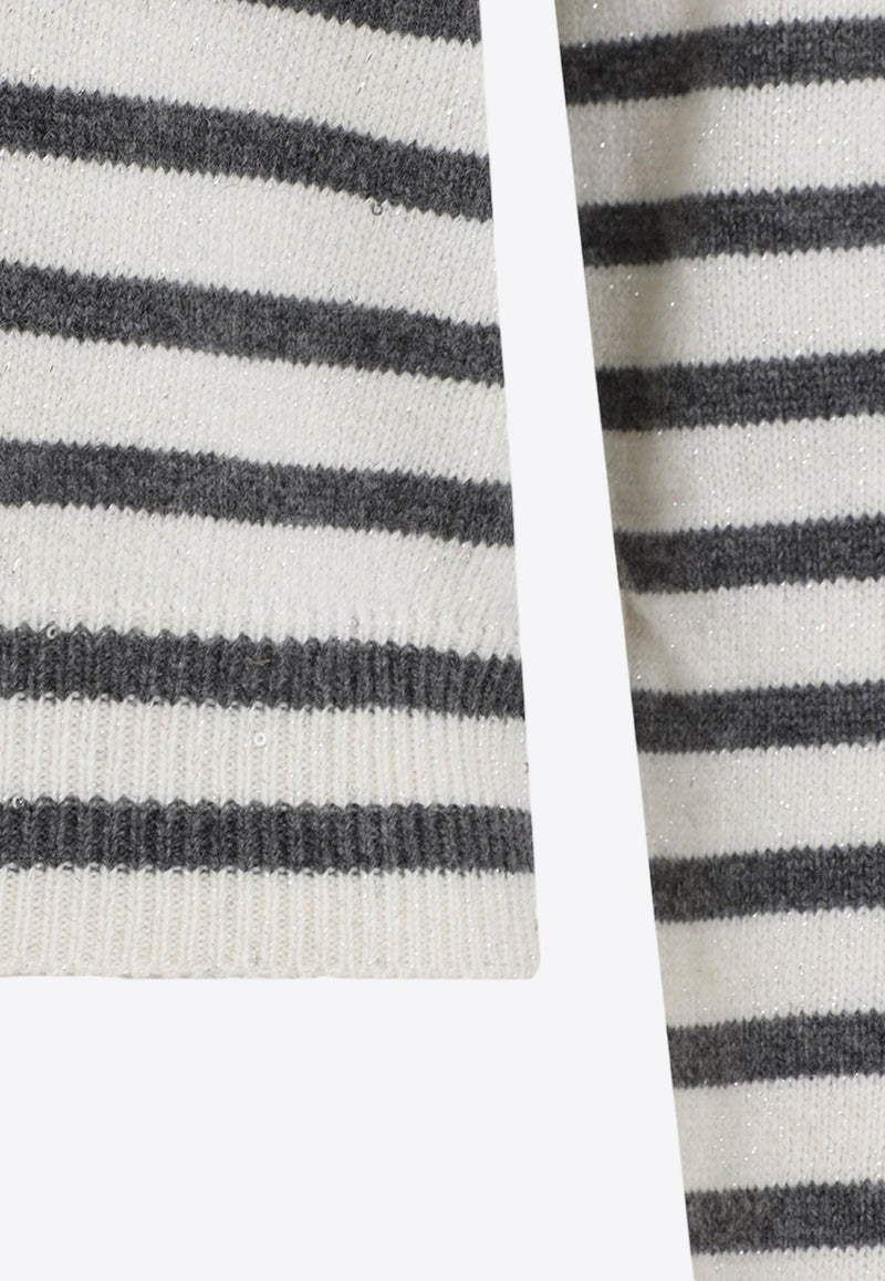 Striped Crewneck Knit Sweater