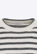 Striped Crewneck Knit Sweater