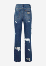 Logo-Plate Straight-Leg Jeans