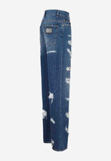 Logo-Plate Straight-Leg Jeans