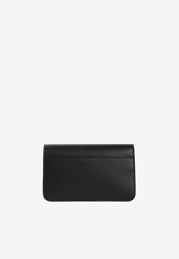 Logo-Plaque Grained Calf Leather Shoulder Bag