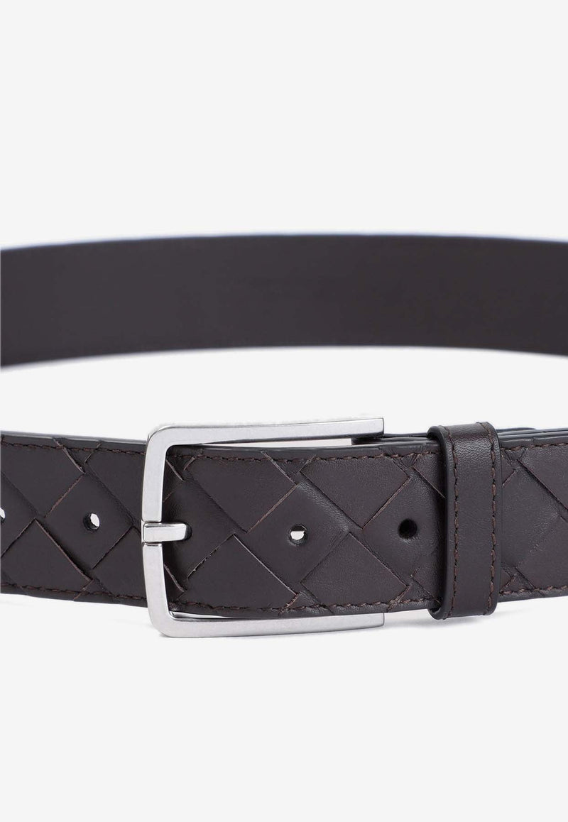 Intrecciato Weave Leather Belt