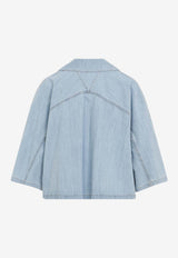 Light Bleached Cropped Denim Shirt