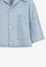 Light Bleached Cropped Denim Shirt