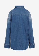 Draped Denim Shirt