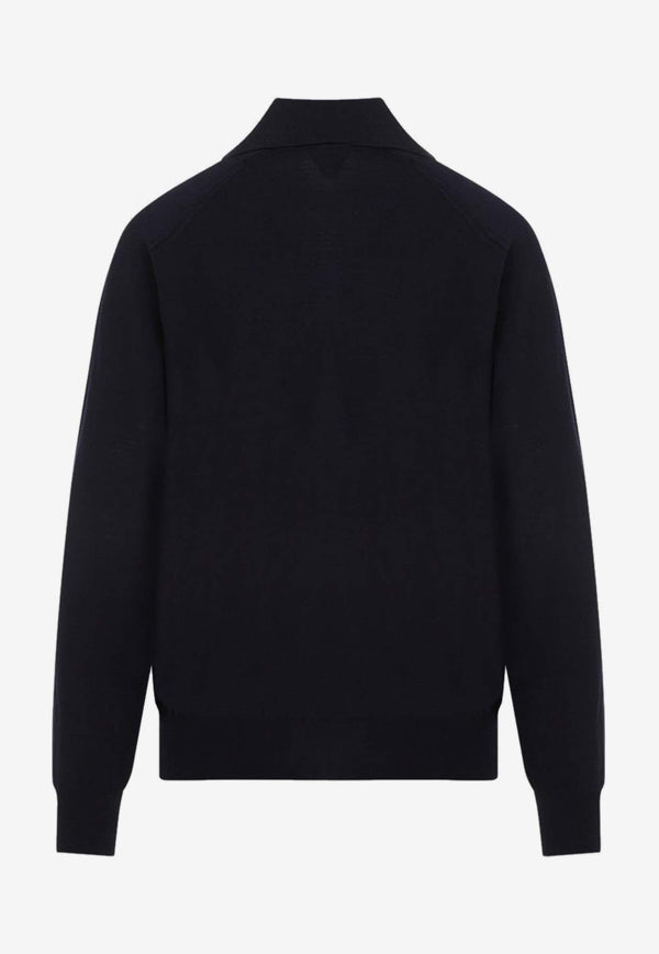 Long-Sleeved Polo Sweater