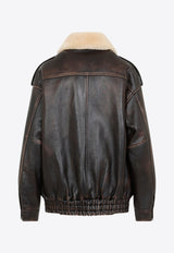 Logo Leather Jacket