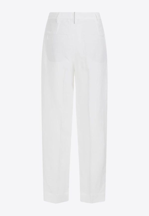 Tailored Pleated Straight-Leg Pants