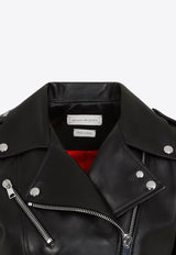 Biker Leather Cropped Jacket