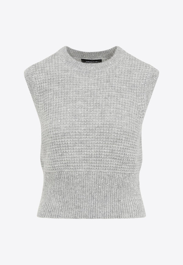 Sequin-Embellished Sweater Vest