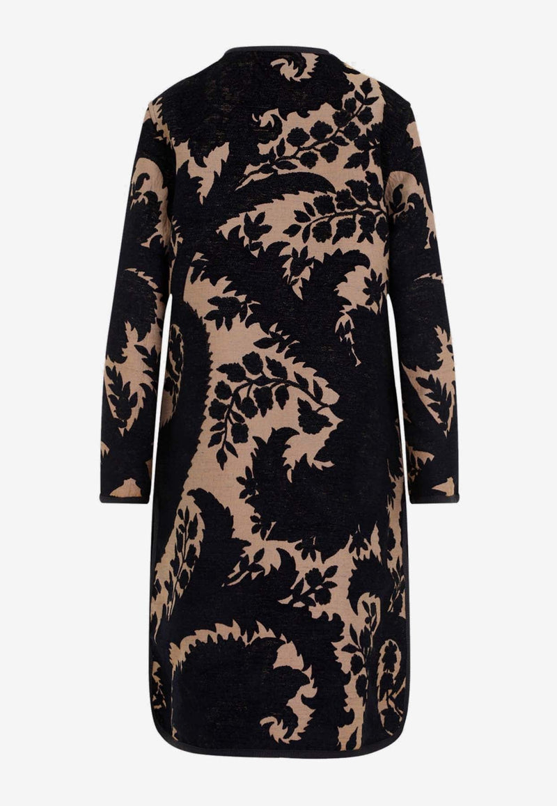 Reversible Floral Jacquard Coat