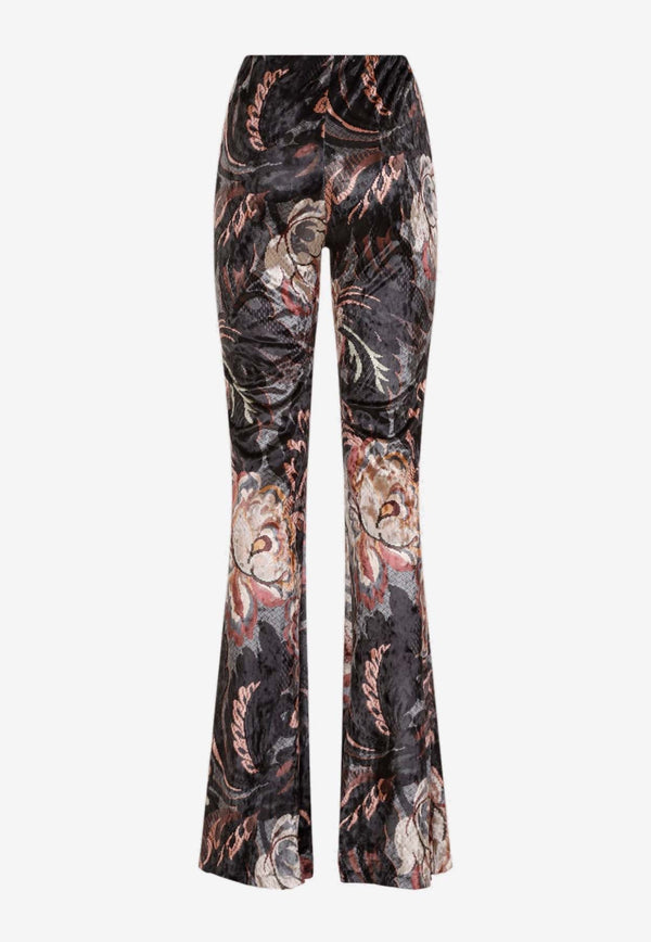 Floral Print Flared Pants