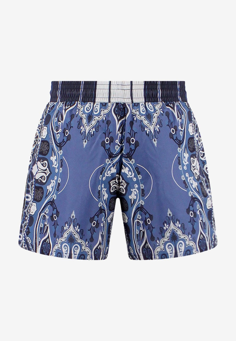 Paisley-Print Swim Shorts