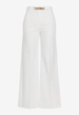 VLogo Chain Wide-Leg Tailored Pants