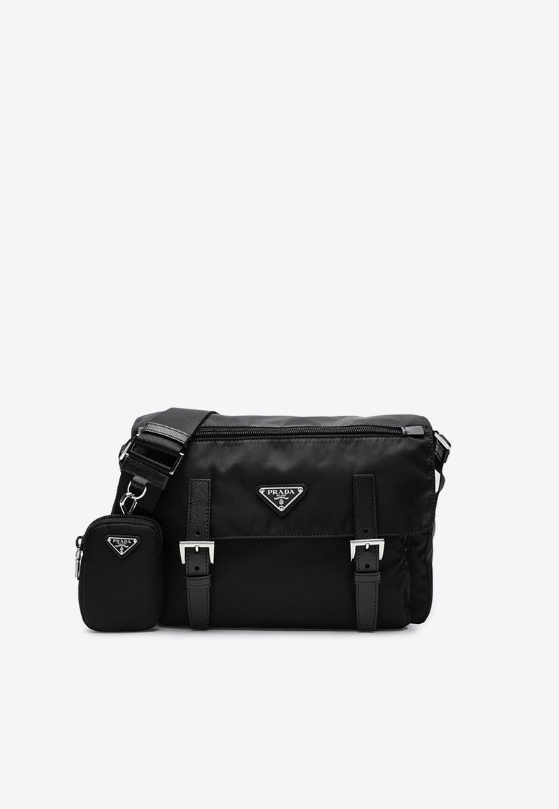 Medium Triangle Logo Re-Nylon Crossbody Bag