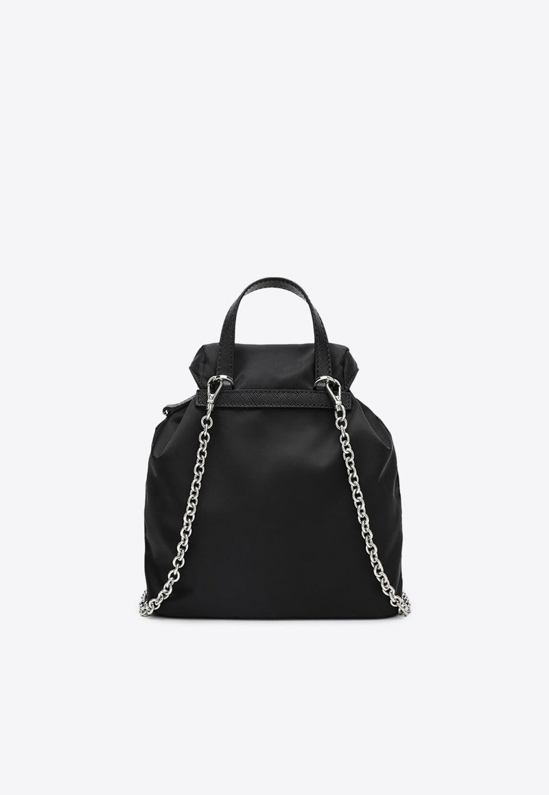 Mini Re-Nylon Triangle Logo Chain Backpack