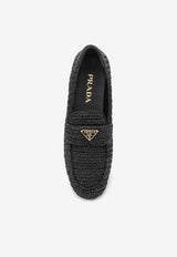 Logo Appliqué Woven Crochet Loafers