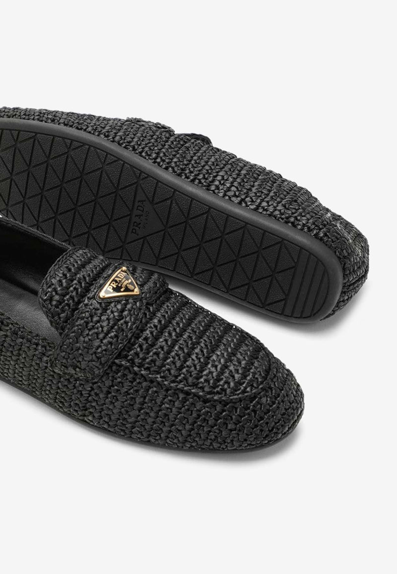 Logo Appliqué Woven Crochet Loafers