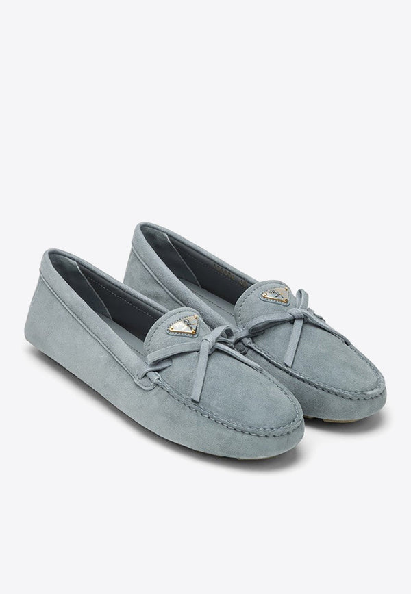 Triangle Logo Suede Loafers