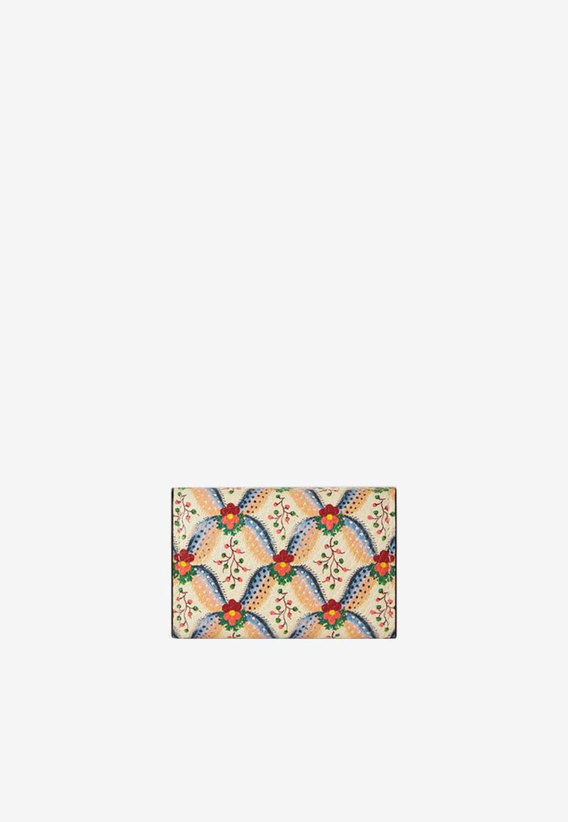 Floral Print Leather Wallet