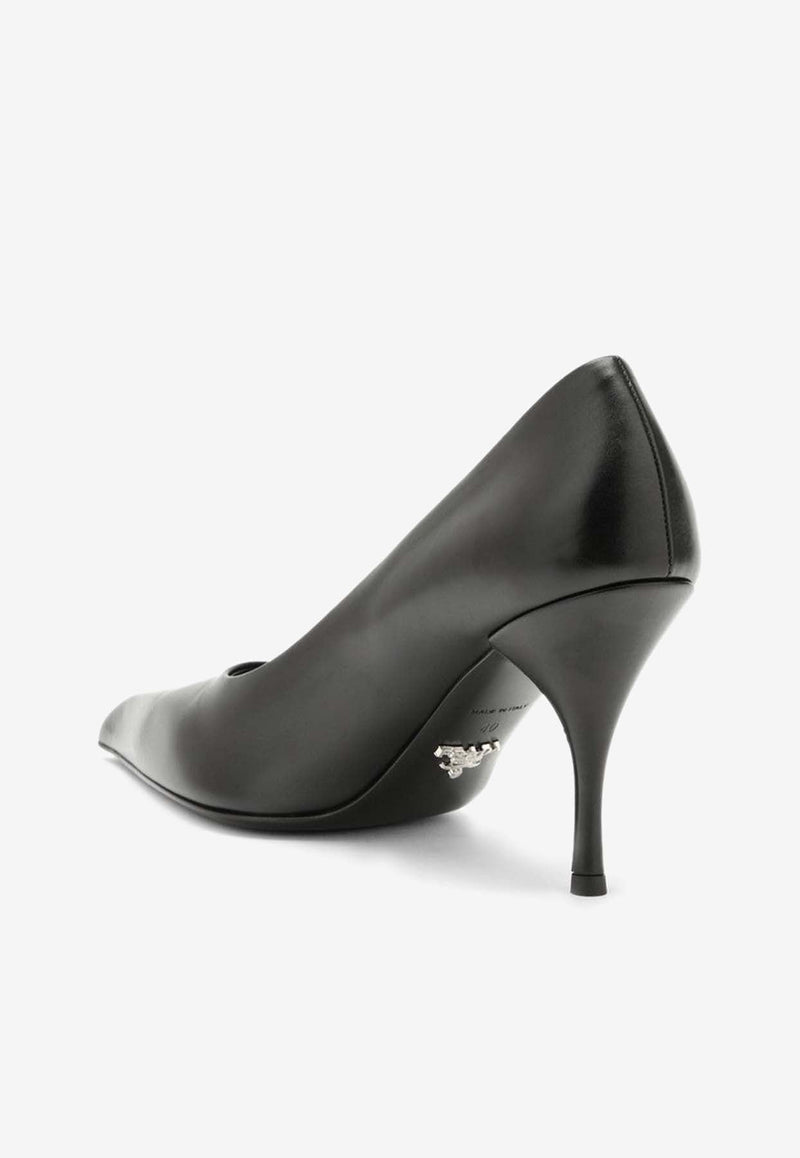 85 Pointed-Toe Leather Pumps