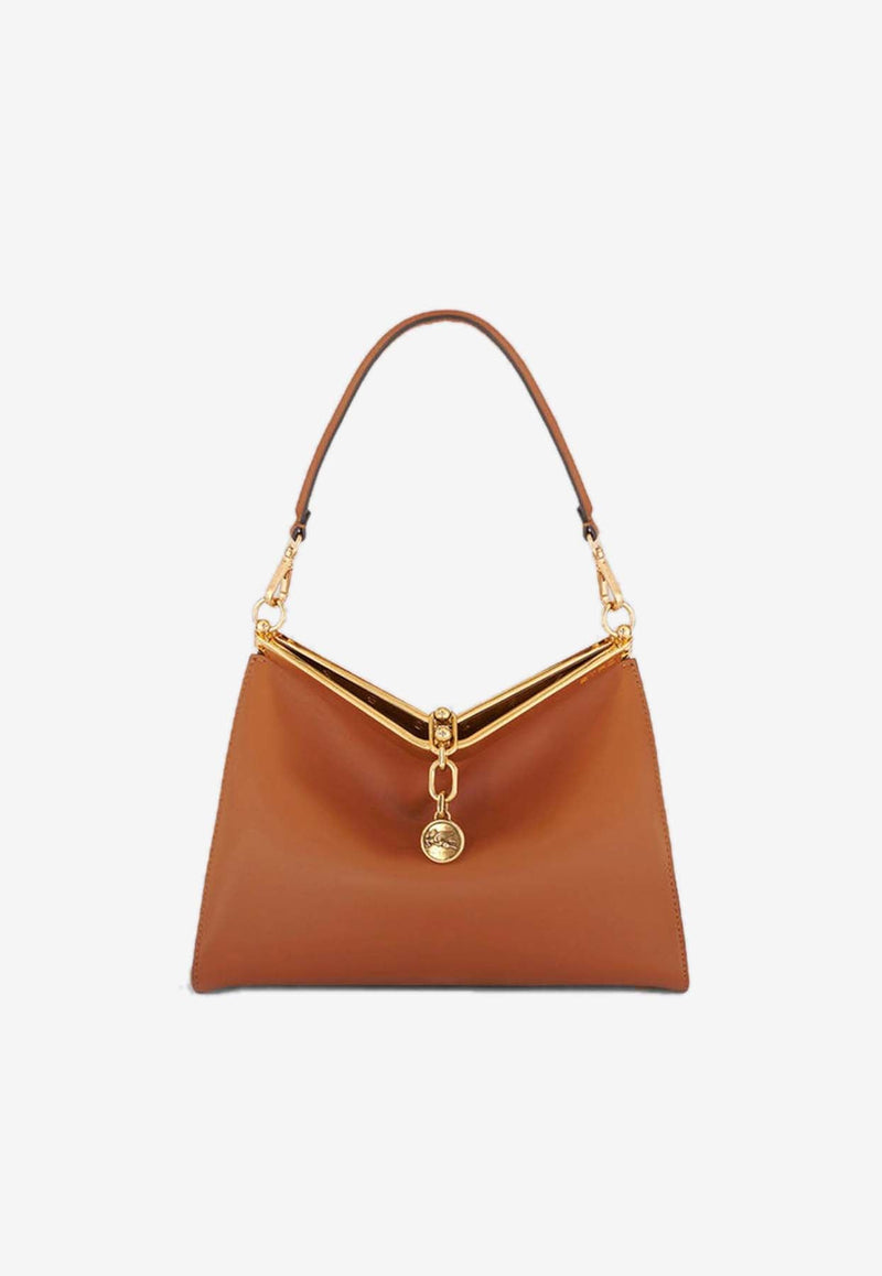 Medium Vela Leather Shoulder Bag