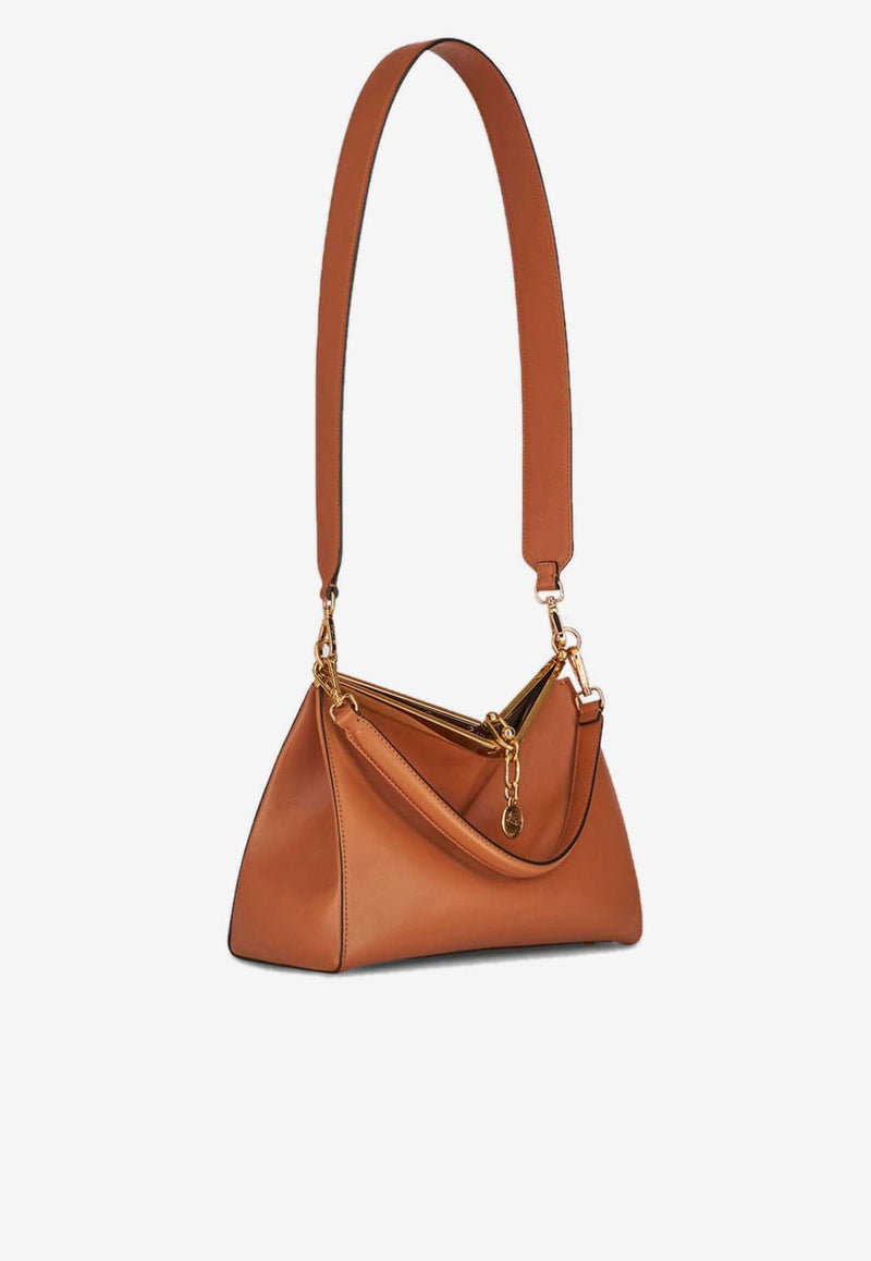 Medium Vela Leather Shoulder Bag