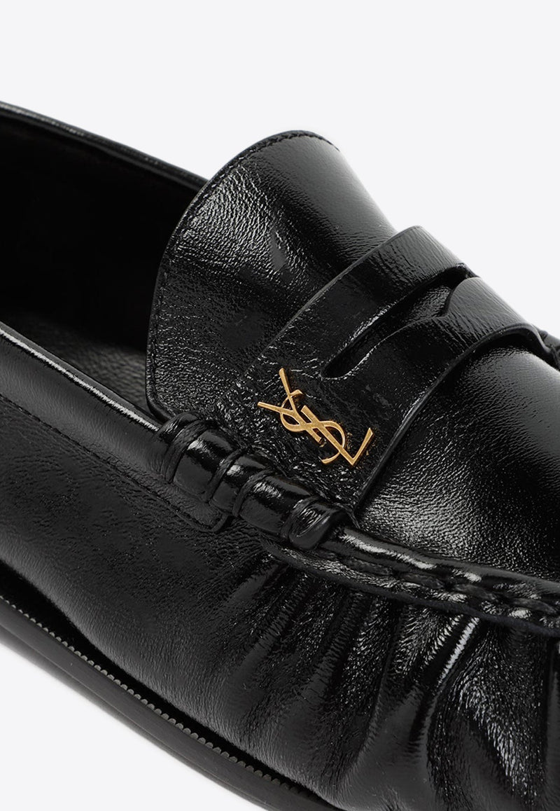 Penny Loafers in Shiny Creased Leather