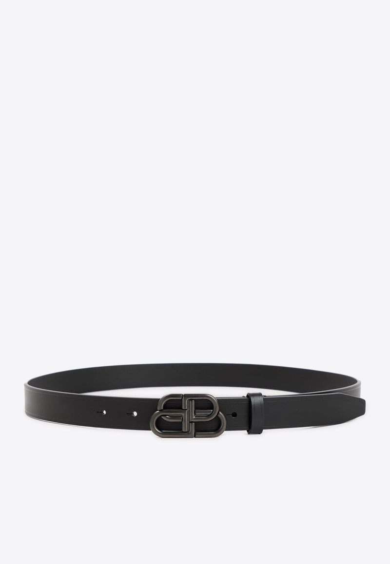 Logo Monogram Leather Belt