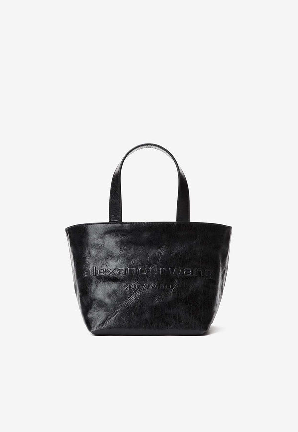 Small Punch Tote Bag in Crackle Patent Leather