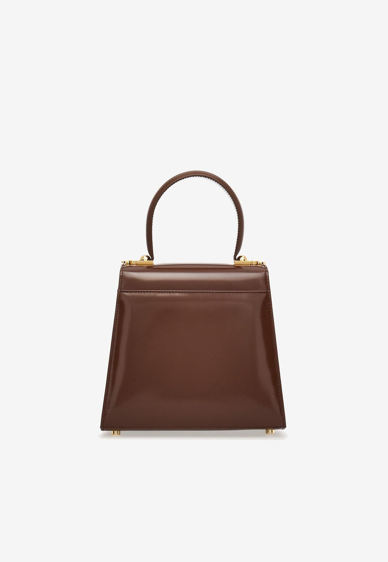 Small Iconic Top Handle Bag in Calf Leather