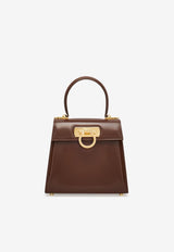 Small Iconic Top Handle Bag in Calf Leather