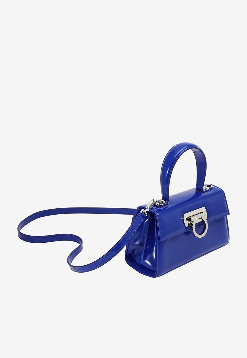 Small Iconic Top Handle Bag in Calf Leather